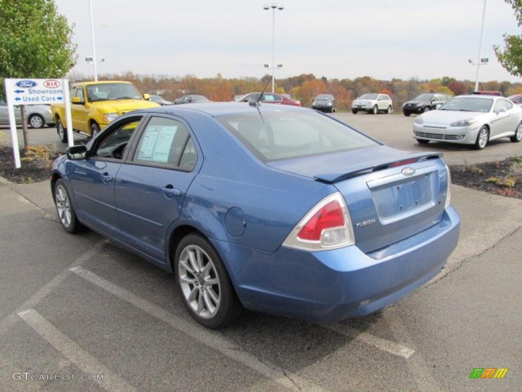 2009 Fusion SE - Sport Blue Metallic / Alcantara Blue Suede/Charcoal Black Leather photo #7