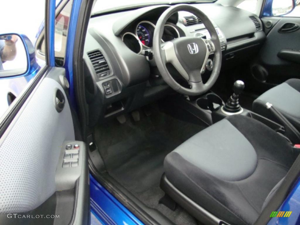 Black/Grey Interior 2008 Honda Fit Sport Photo #38717651