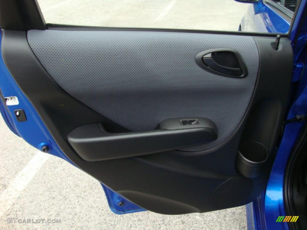 2008 Honda Fit Sport Black/Grey Door Panel Photo #38717839