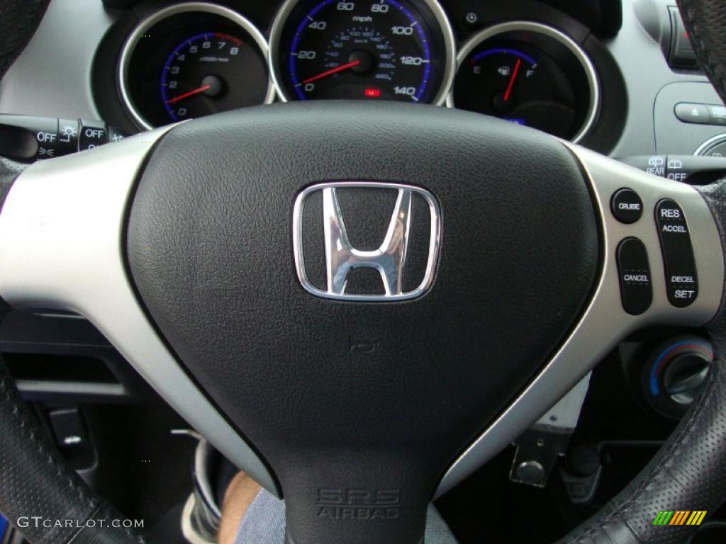 2008 Honda Fit Sport Black/Grey Steering Wheel Photo #38718139