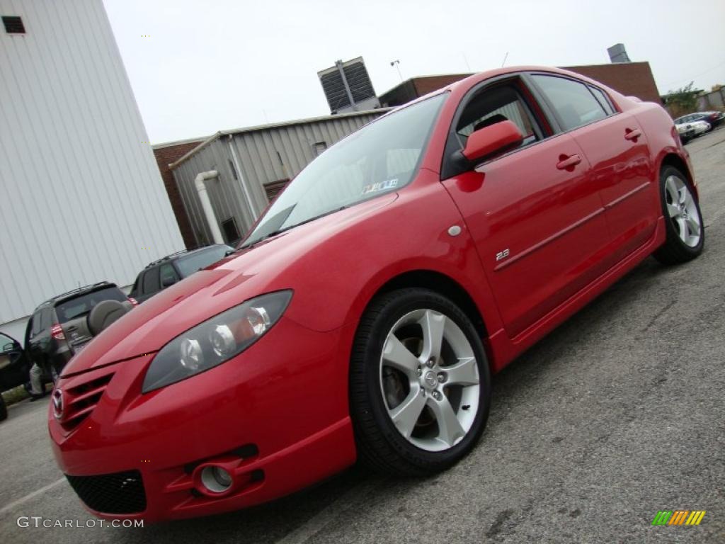 2004 MAZDA3 s Sedan - Velocity Red / Black/Red photo #1