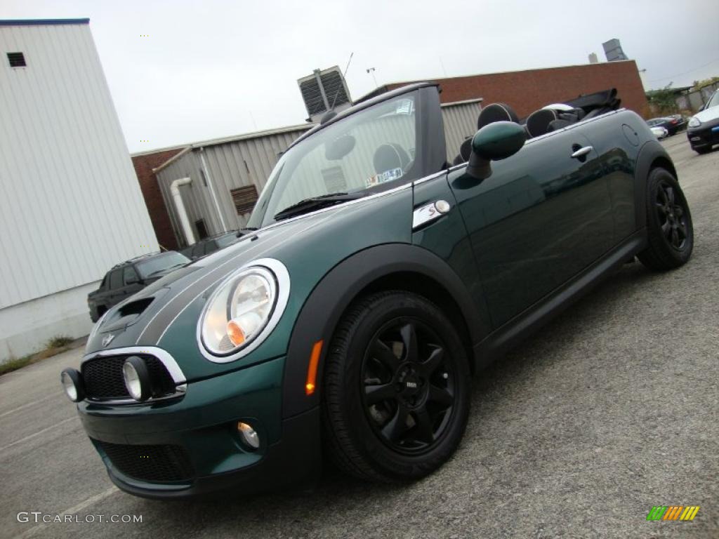 2010 Cooper S Convertible - British Racing Green Metallic / Lounge Carbon Black Leather photo #1