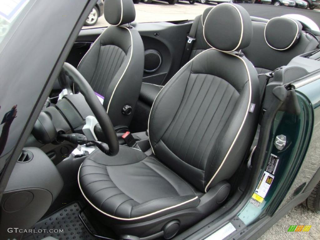 Lounge Carbon Black Leather Interior 2010 Mini Cooper S Convertible Photo #38721023