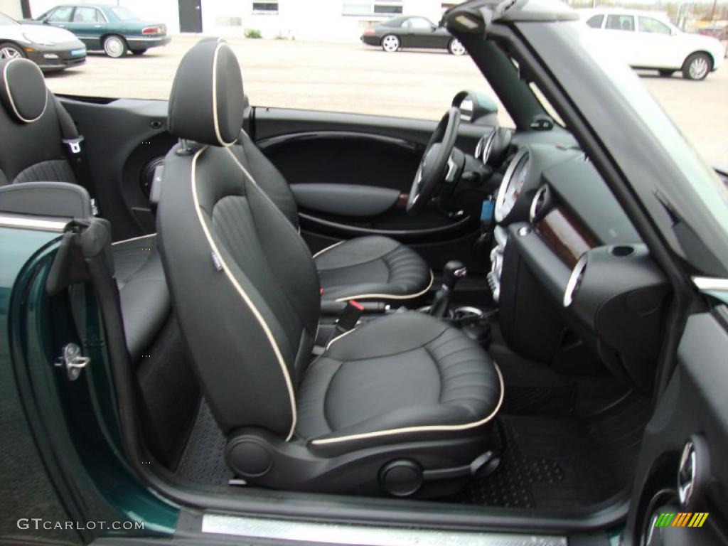 Lounge Carbon Black Leather Interior 2010 Mini Cooper S Convertible Photo #38721071