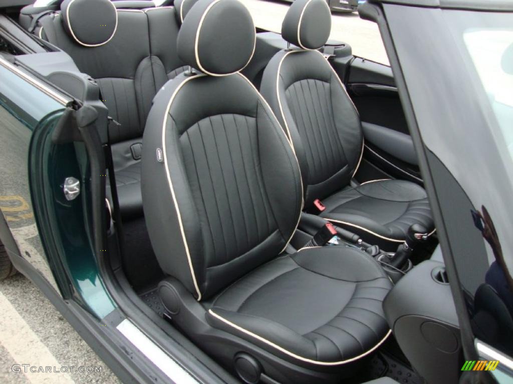 Lounge Carbon Black Leather Interior 2010 Mini Cooper S Convertible Photo #38721087