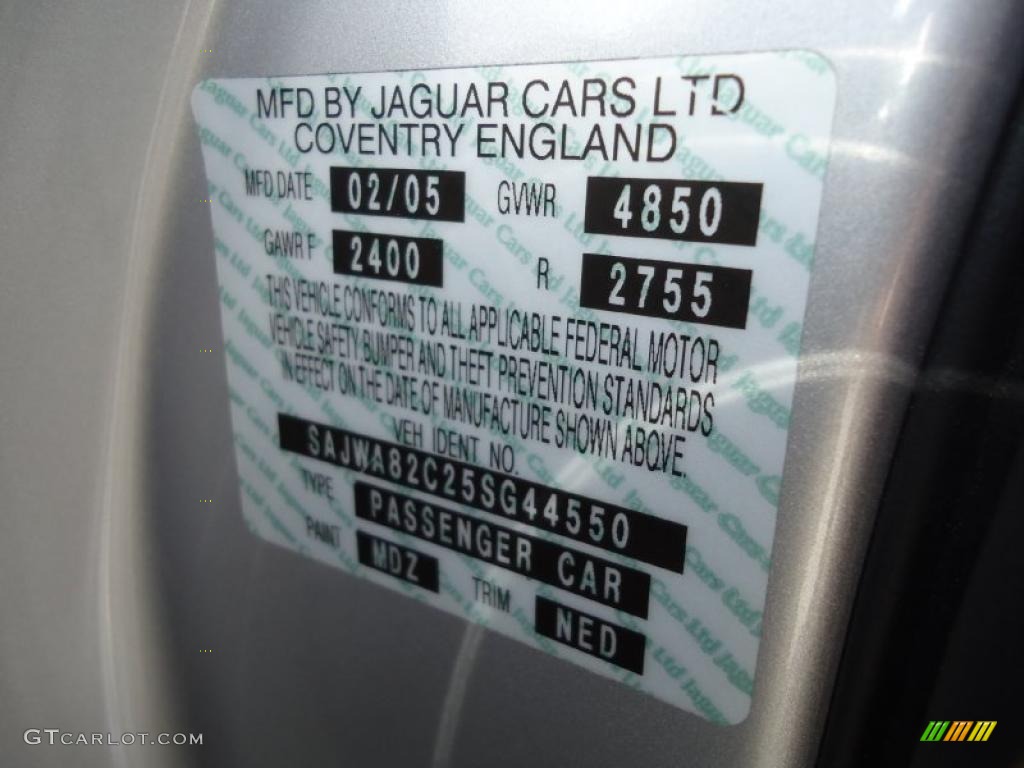 2005 Jaguar XJ Vanden Plas Color Code Photos