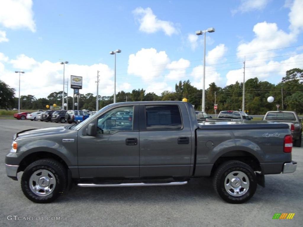 2005 F150 XLT SuperCrew 4x4 - Dark Shadow Grey Metallic / Medium Flint Grey photo #2