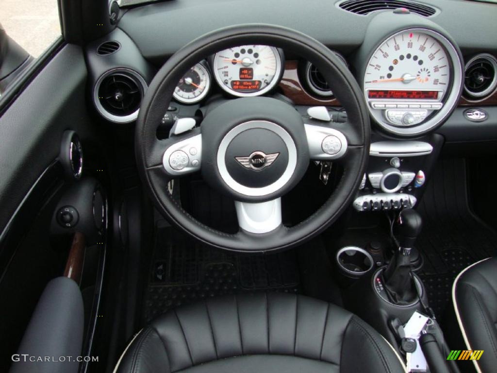 2010 Mini Cooper S Convertible Lounge Carbon Black Leather Steering Wheel Photo #38721343