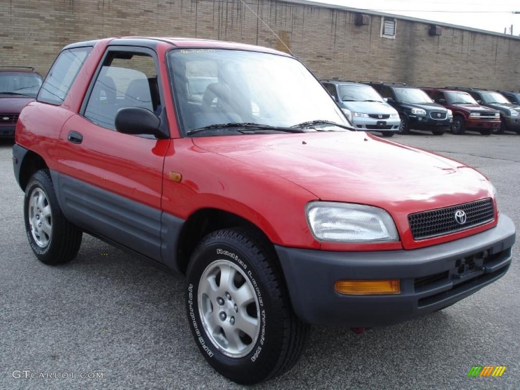 1996 RAV4 2 Door - Bright Red / Gray photo #3