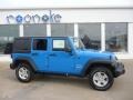 2011 Cosmos Blue Jeep Wrangler Unlimited Sport 4x4  photo #2