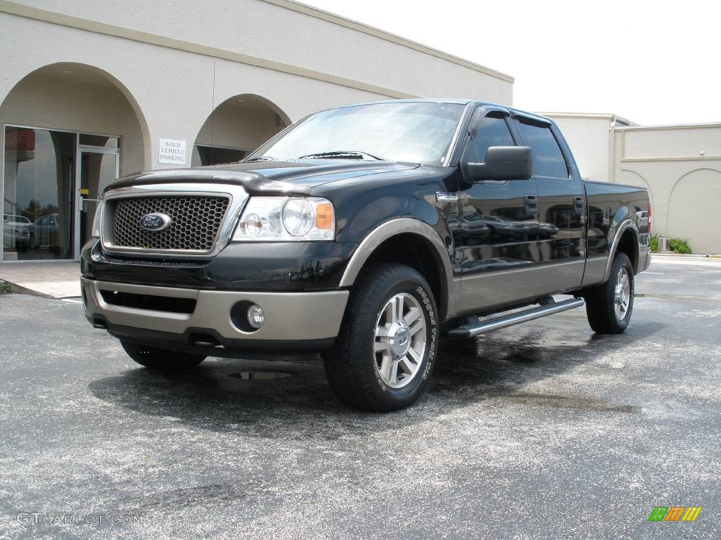 2006 F150 Lariat SuperCrew 4x4 - Black / Tan photo #2