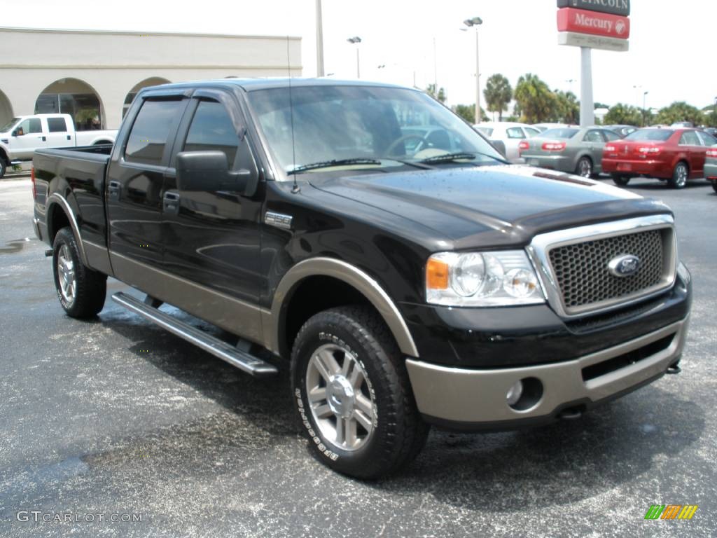 2006 F150 Lariat SuperCrew 4x4 - Black / Tan photo #4
