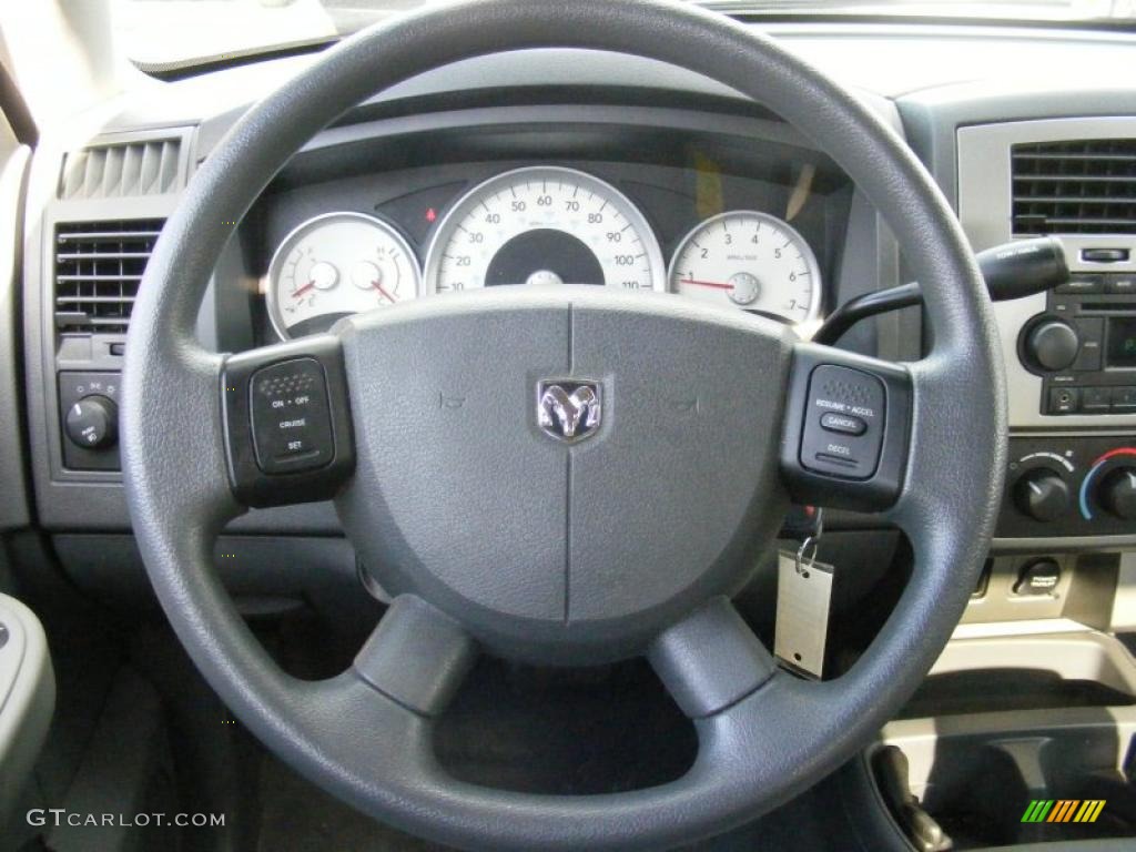 2007 Dodge Dakota SLT Quad Cab Medium Slate Gray Steering Wheel Photo #38727799