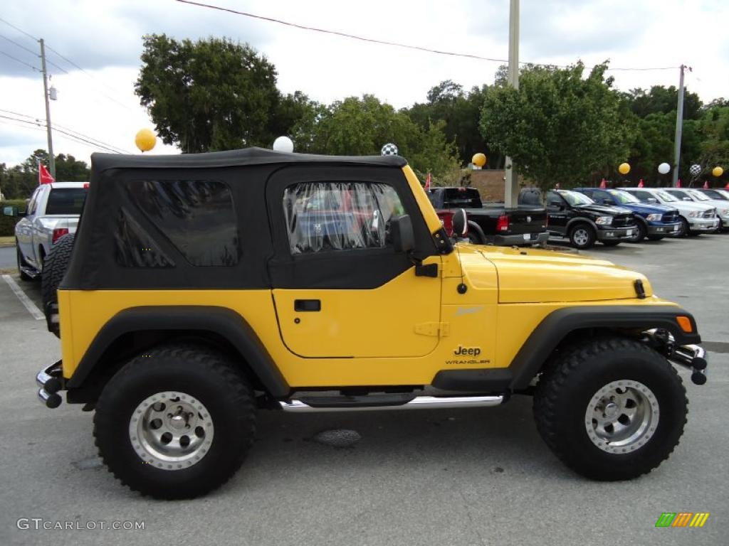 Solar Yellow 2002 Jeep Wrangler X 4x4 Exterior Photo #38728395