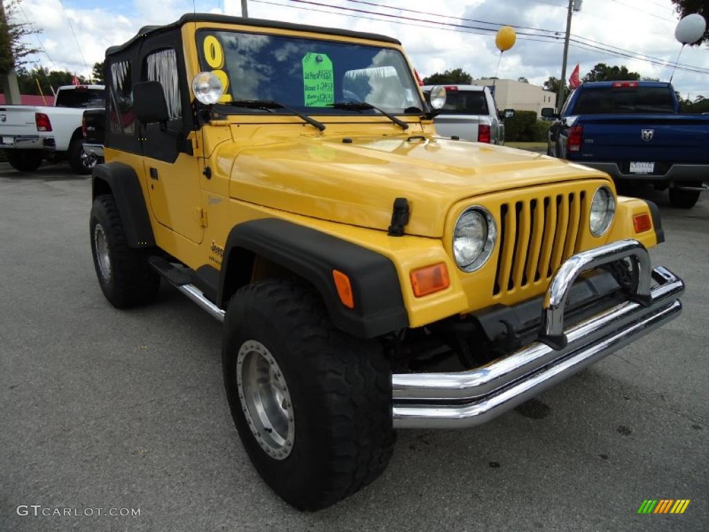 Solar Yellow 2002 Jeep Wrangler X 4x4 Exterior Photo #38728411