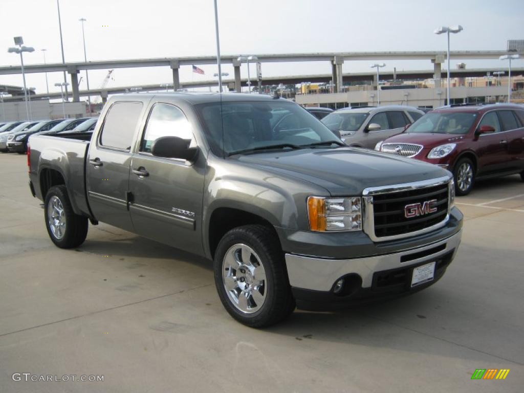 Gray Green Metallic 2011 GMC Sierra 1500 SLE Crew Cab Exterior Photo #38728527