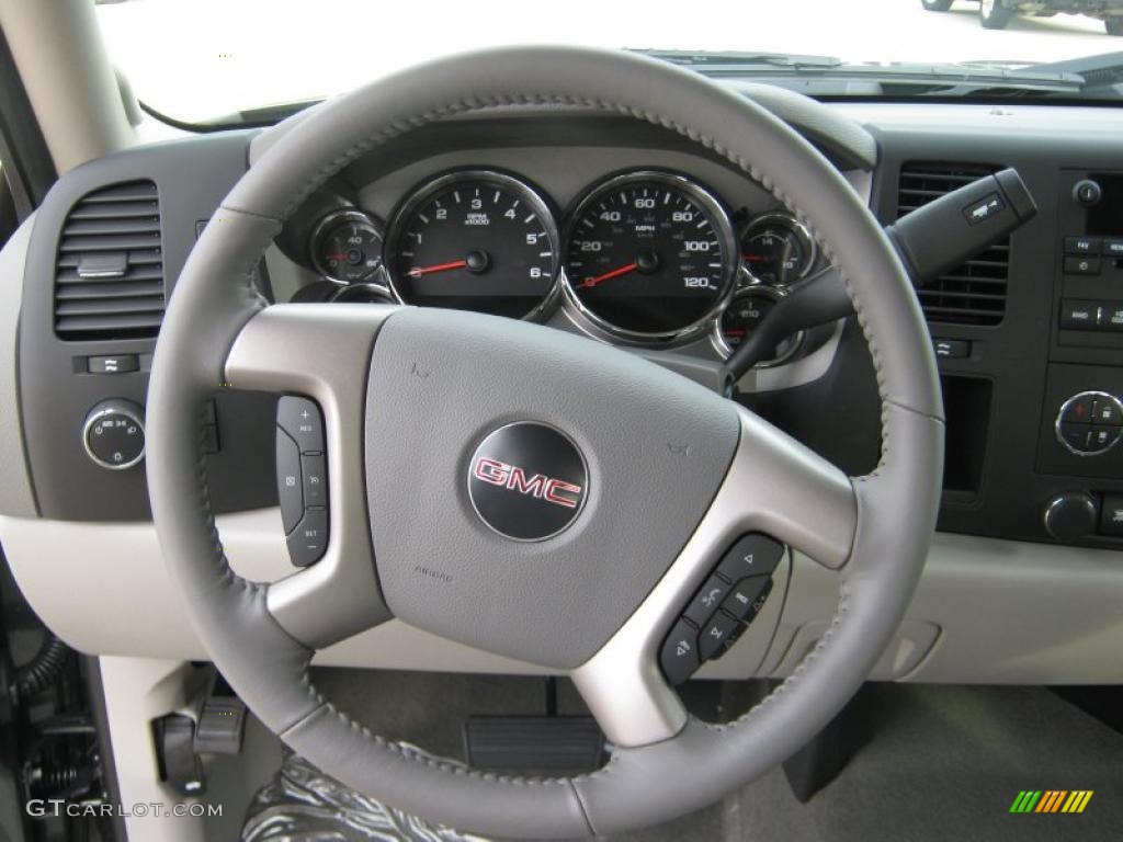 2011 GMC Sierra 1500 SLE Crew Cab Dark Titanium/Light Titanium Steering Wheel Photo #38728575