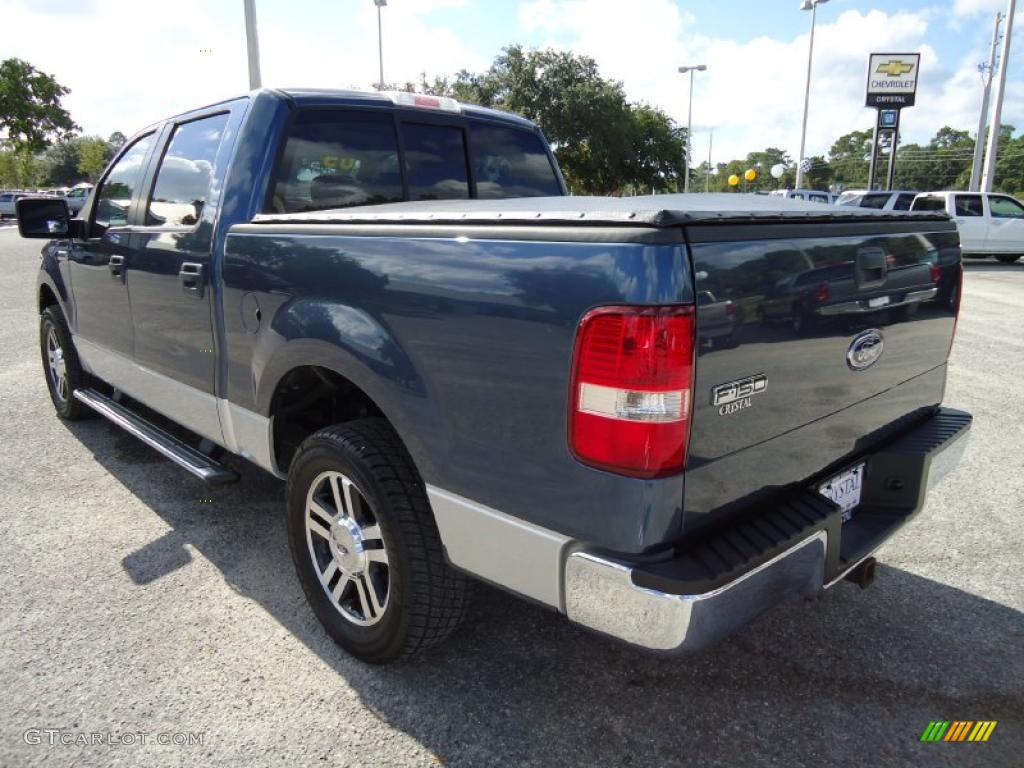 2005 F150 XLT SuperCrew - Medium Wedgewood Blue Metallic / Medium Flint/Dark Flint Grey photo #3