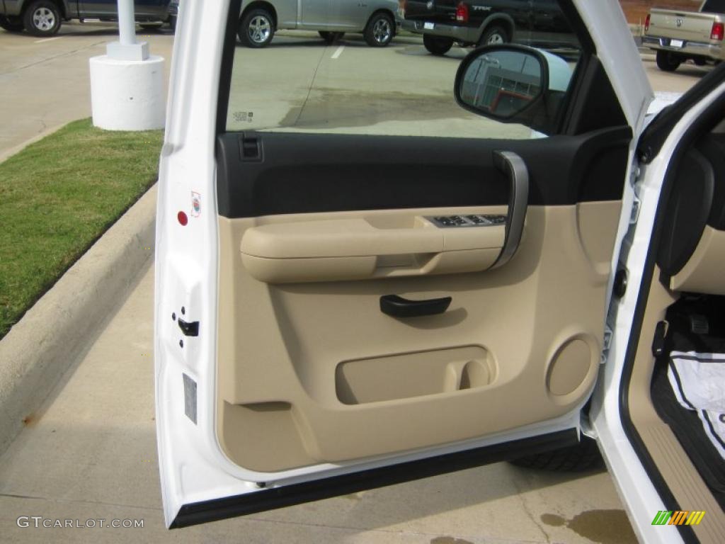 2008 Chevrolet Silverado 1500 LT Extended Cab Light Cashmere/Ebony Accents Door Panel Photo #38730811