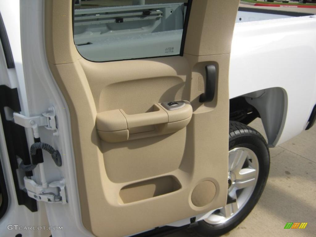 2008 Chevrolet Silverado 1500 LT Extended Cab Light Cashmere/Ebony Accents Door Panel Photo #38730851