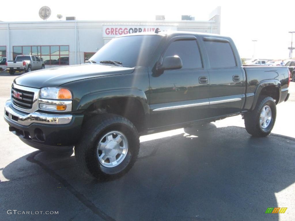 2006 Sierra 1500 SLE Crew Cab 4x4 - Polo Green Metallic / Dark Pewter photo #1