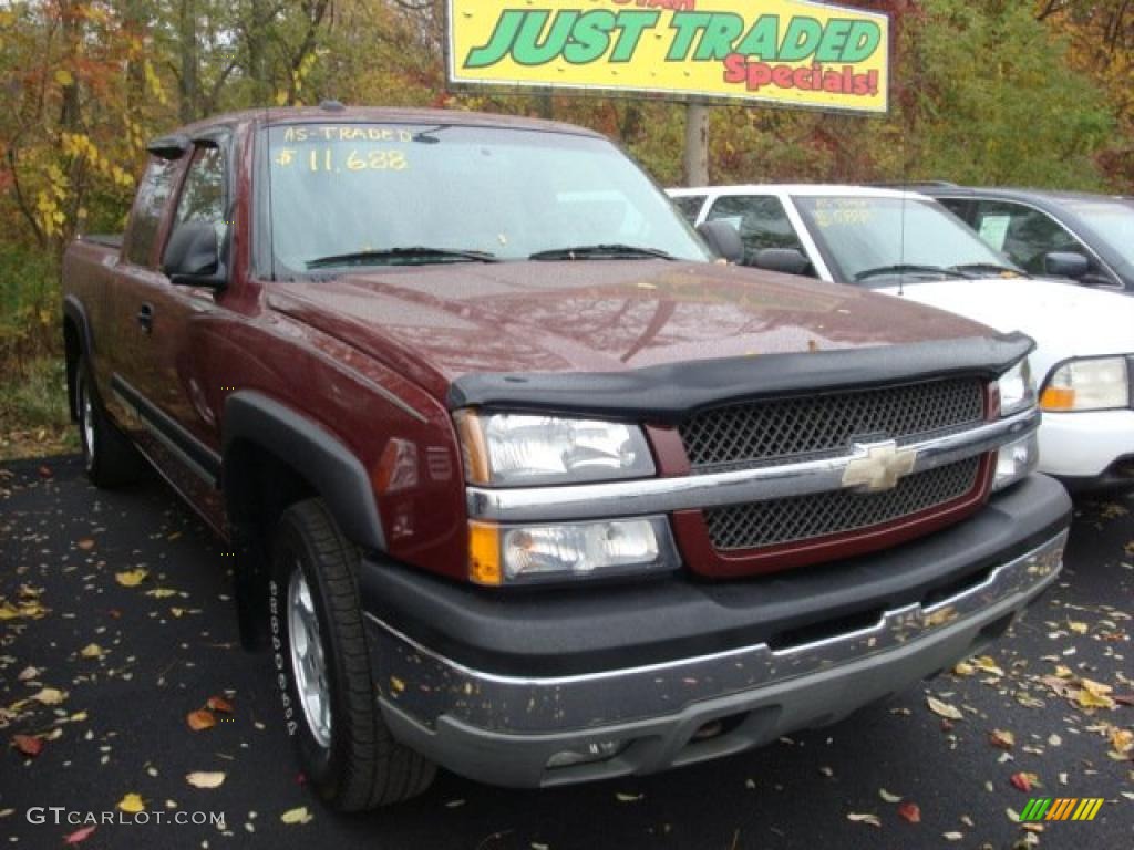 2003 Silverado 1500 Z71 Extended Cab 4x4 - Dark Carmine Red Metallic / Dark Charcoal photo #1