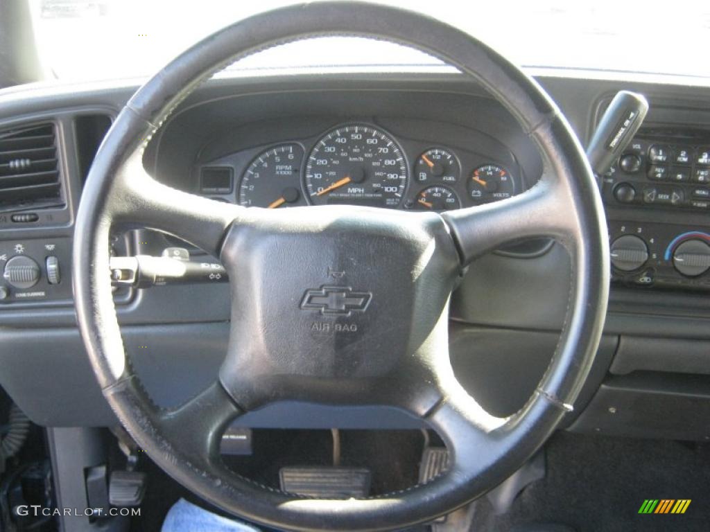 2002 Chevrolet Silverado 1500 LS Extended Cab 4x4 Graphite Gray Steering Wheel Photo #38736849