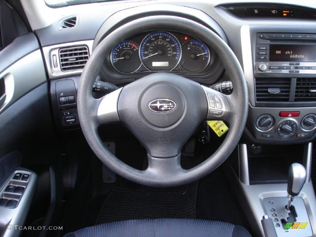 2010 Subaru Forester 2.5 X Premium Black Steering Wheel Photo #38736933