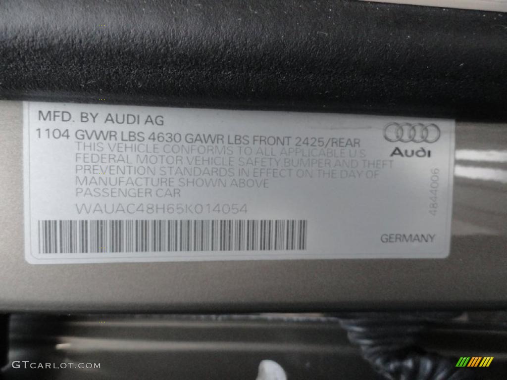 2005 Audi A4 1.8T Cabriolet Info Tag Photo #38741084