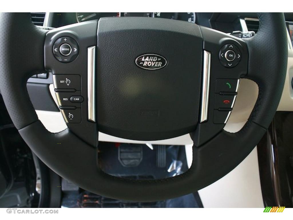 2011 Land Rover Range Rover Sport HSE LUX Ivory/Ebony Steering Wheel Photo #38743164