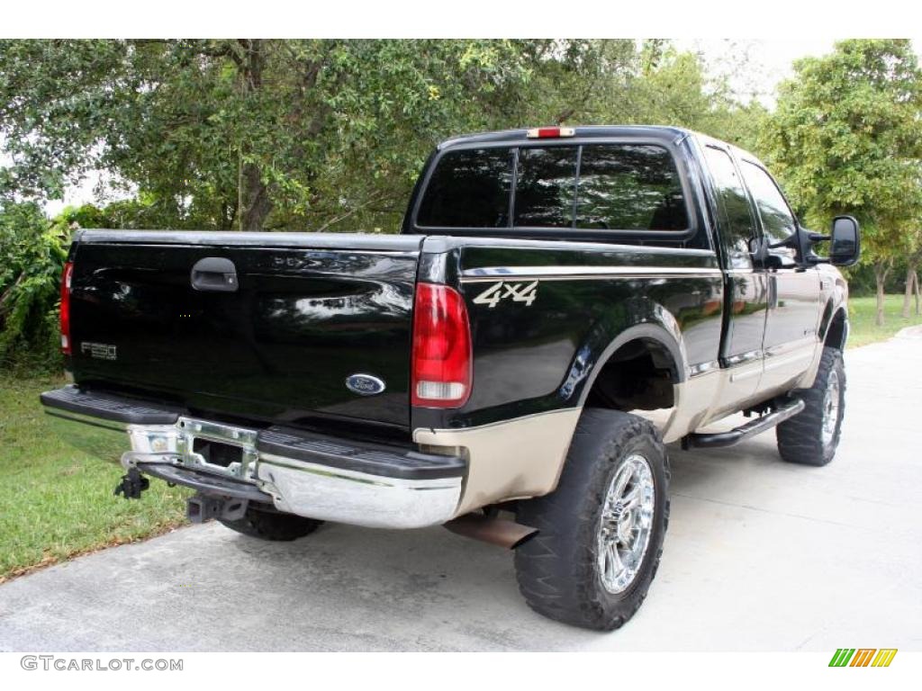 2000 F250 Super Duty Lariat Extended Cab 4x4 - Black / Medium Parchment photo #10