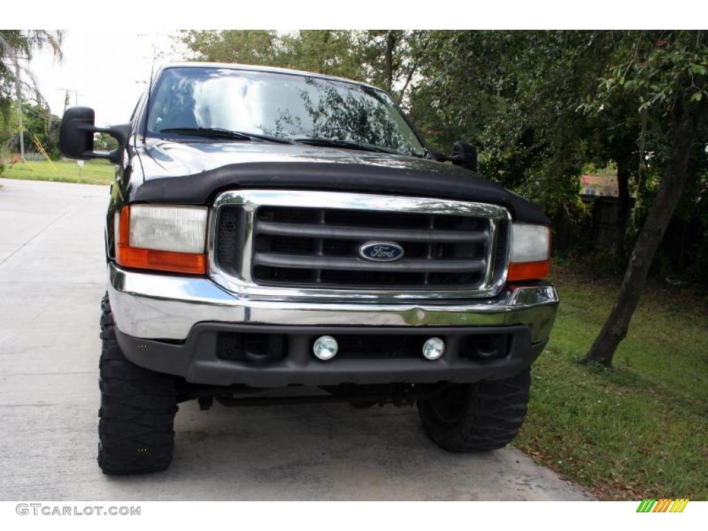 2000 F250 Super Duty Lariat Extended Cab 4x4 - Black / Medium Parchment photo #17