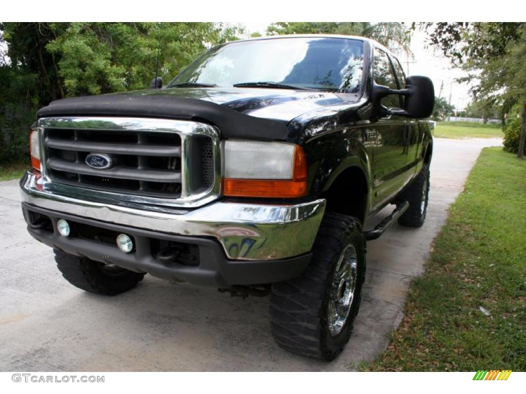 2000 F250 Super Duty Lariat Extended Cab 4x4 - Black / Medium Parchment photo #20