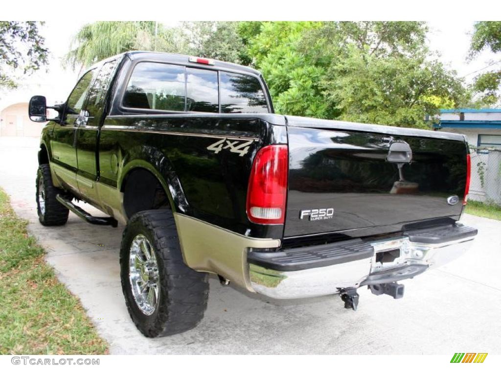 2000 F250 Super Duty Lariat Extended Cab 4x4 - Black / Medium Parchment photo #21