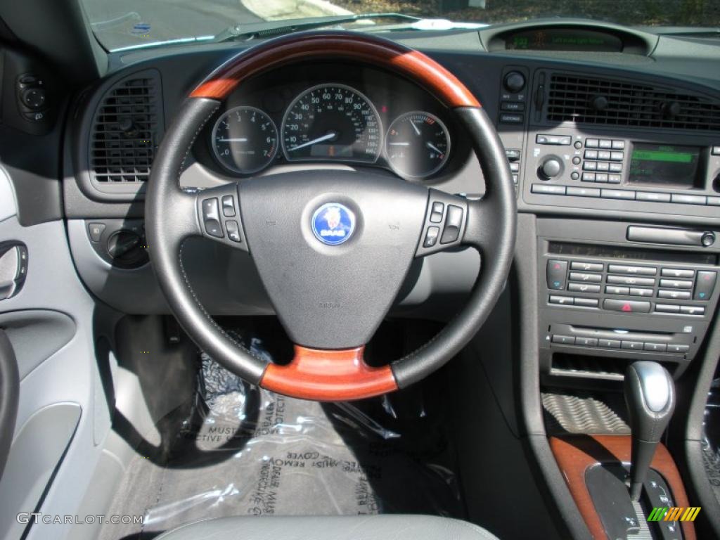 2005 Saab 9-3 Arc Convertible Charcoal Gray Steering Wheel Photo #38744116