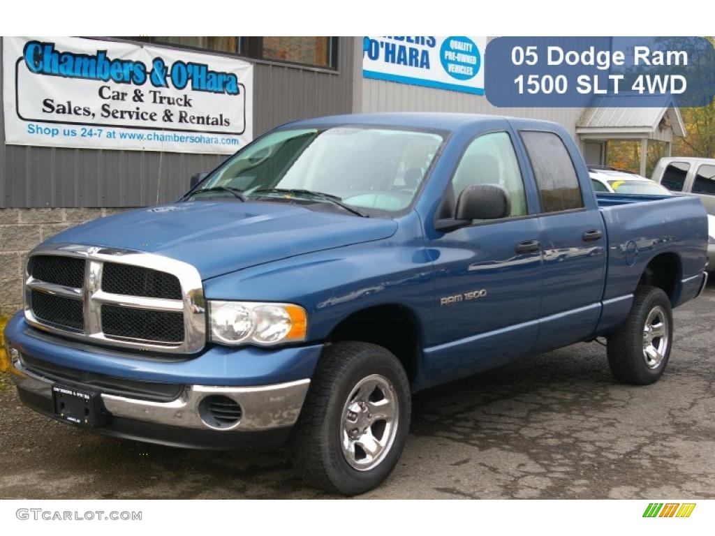 2005 Ram 1500 SLT Quad Cab 4x4 - Atlantic Blue Pearl / Dark Slate Gray photo #1