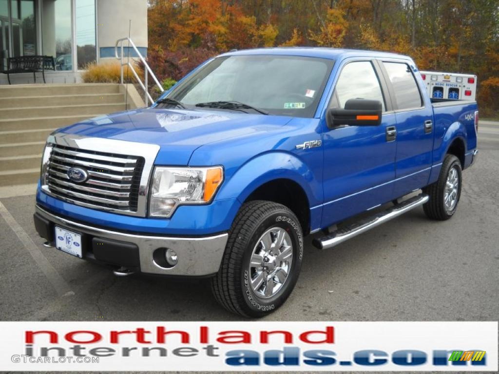 2010 F150 XLT SuperCrew 4x4 - Blue Flame Metallic / Medium Stone photo #2