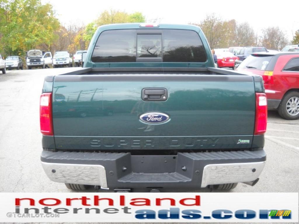 2011 F250 Super Duty Lariat Crew Cab 4x4 - Forest Green Metallic / Black Two Tone Leather photo #7