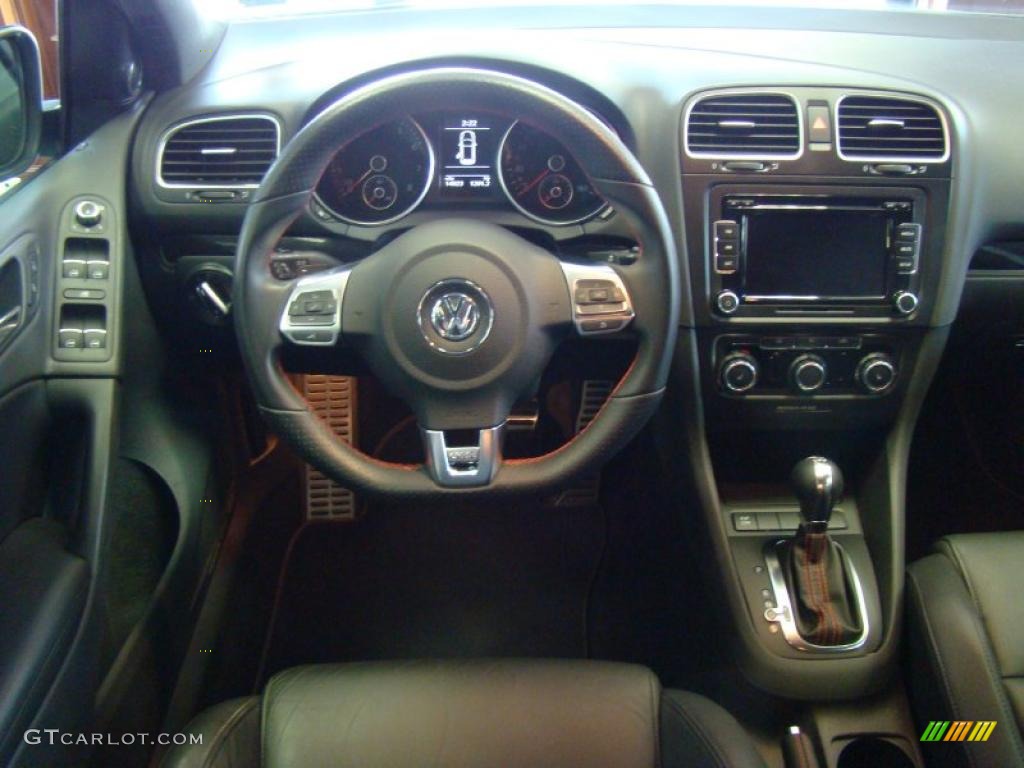 2010 Volkswagen GTI 4 Door Titan Black Leather Dashboard Photo #38750196