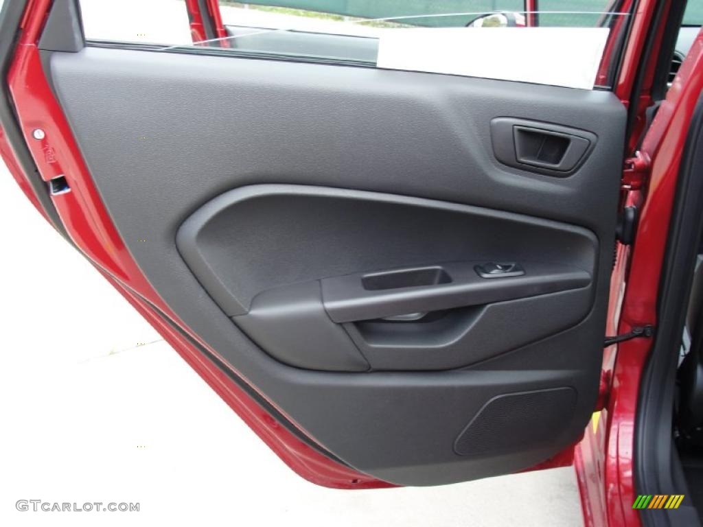 2011 Ford Fiesta SES Hatchback Charcoal Black Leather Door Panel Photo #38751068