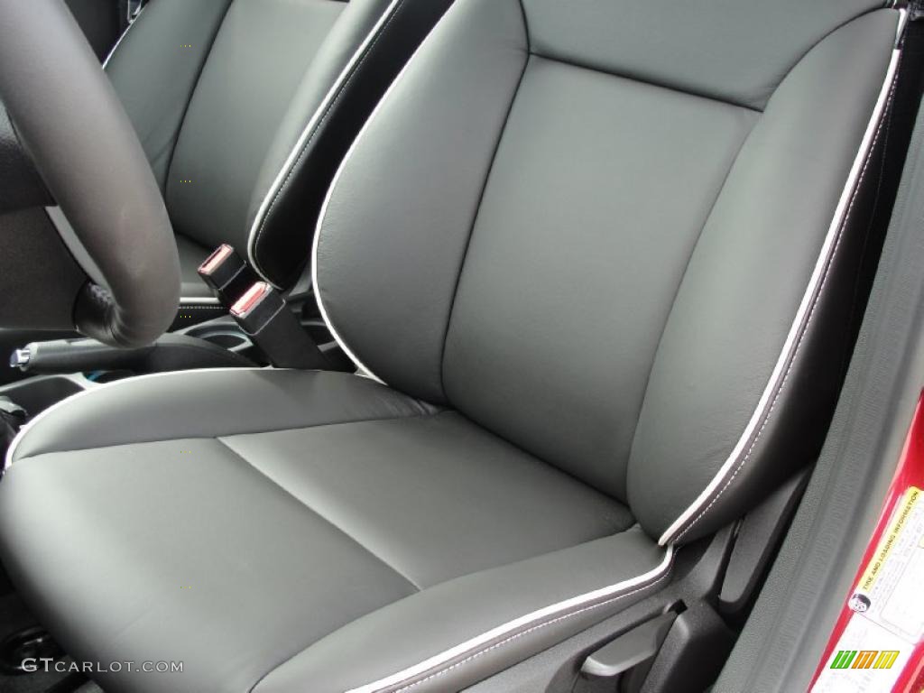 Charcoal Black Leather Interior 2011 Ford Fiesta SES Hatchback Photo #38751152