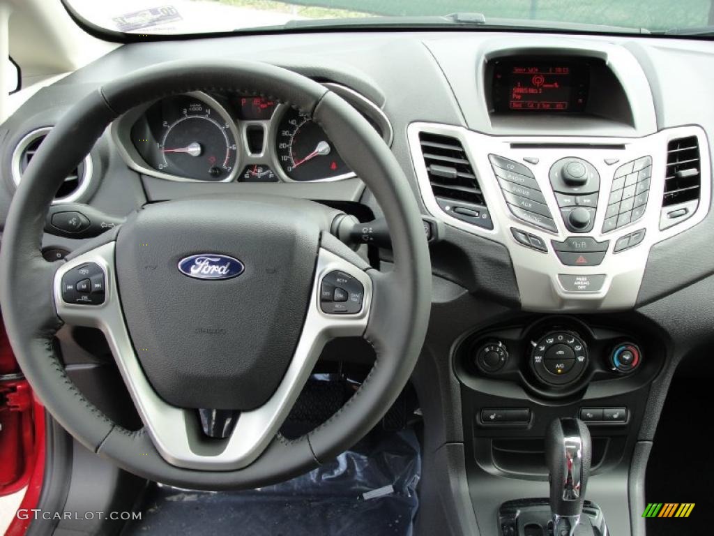 2011 Ford Fiesta SES Hatchback Charcoal Black Leather Dashboard Photo #38751184