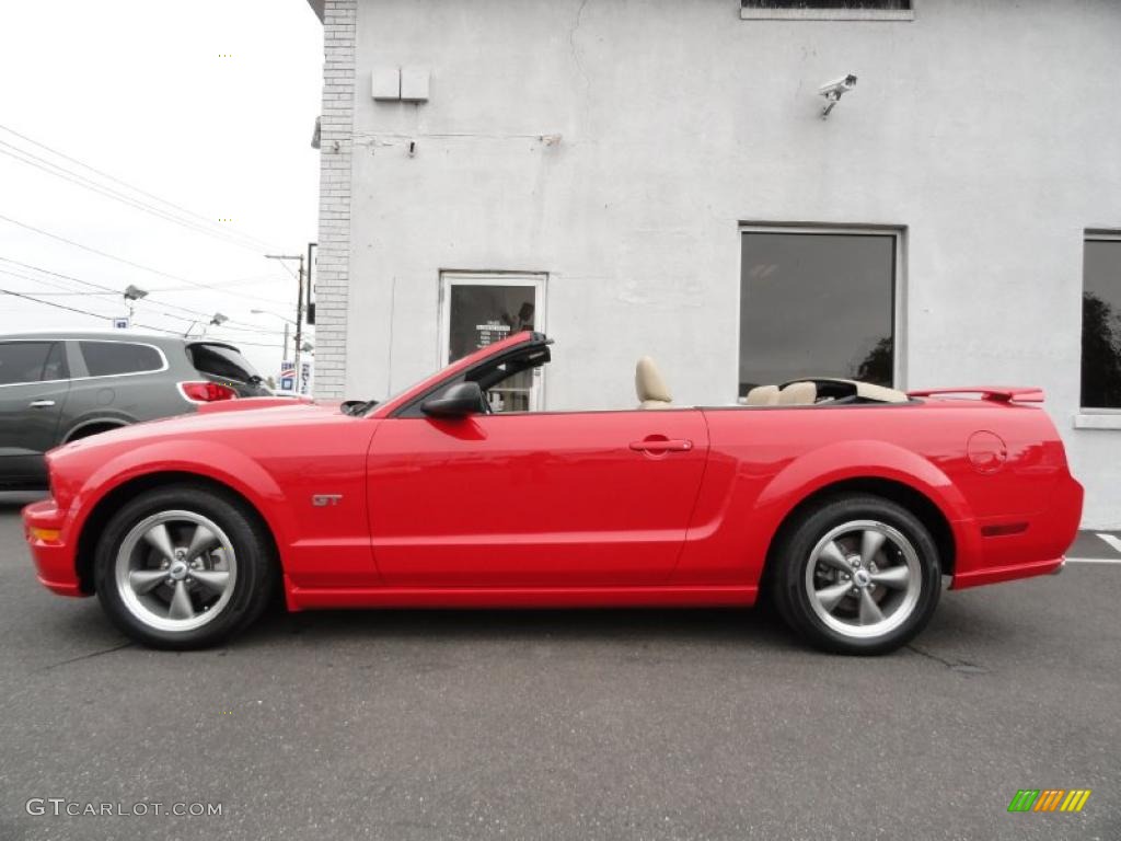 2007 Mustang GT Premium Convertible - Torch Red / Medium Parchment photo #3