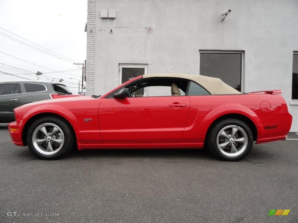 2007 Mustang GT Premium Convertible - Torch Red / Medium Parchment photo #4
