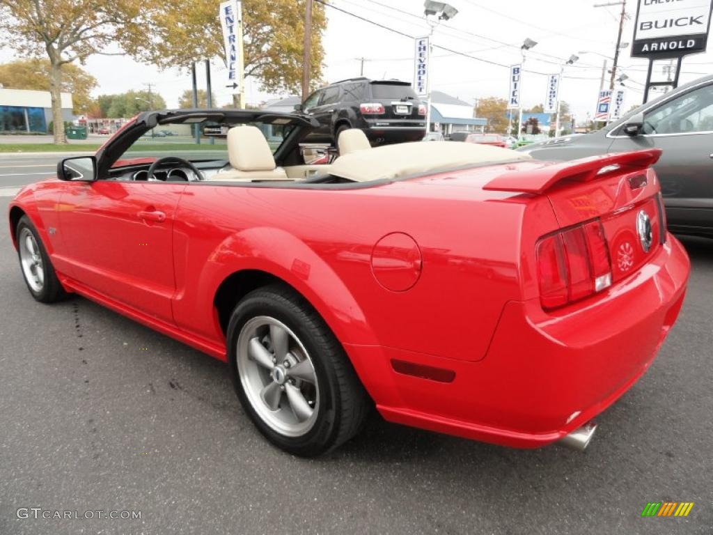 2007 Mustang GT Premium Convertible - Torch Red / Medium Parchment photo #5