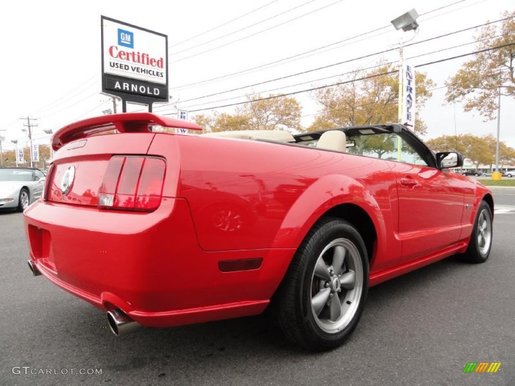 2007 Mustang GT Premium Convertible - Torch Red / Medium Parchment photo #7