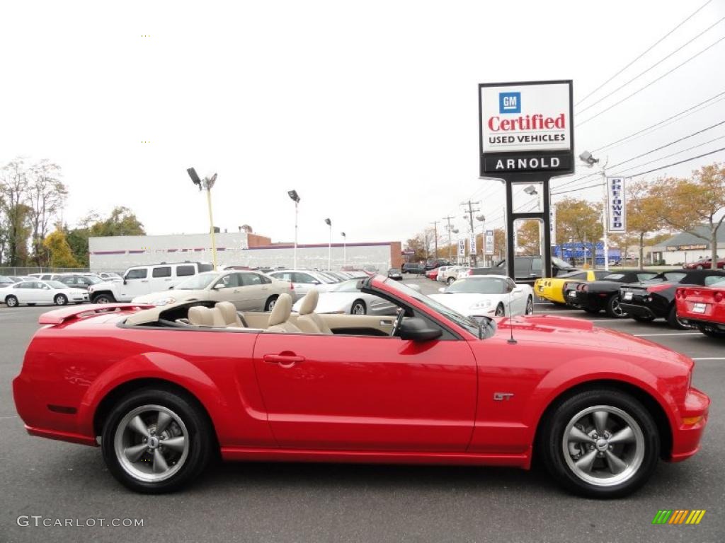 2007 Mustang GT Premium Convertible - Torch Red / Medium Parchment photo #8