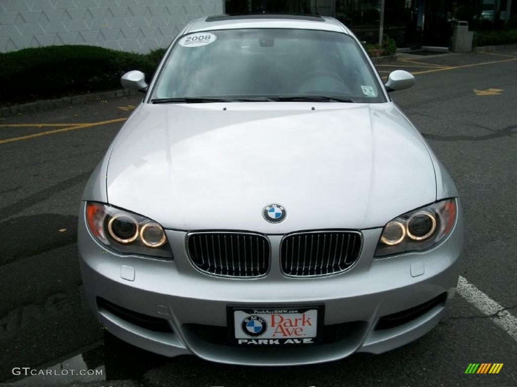 2008 1 Series 135i Coupe - Titanium Silver Metallic / Black photo #2