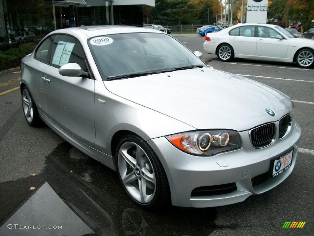 2008 1 Series 135i Coupe - Titanium Silver Metallic / Black photo #3