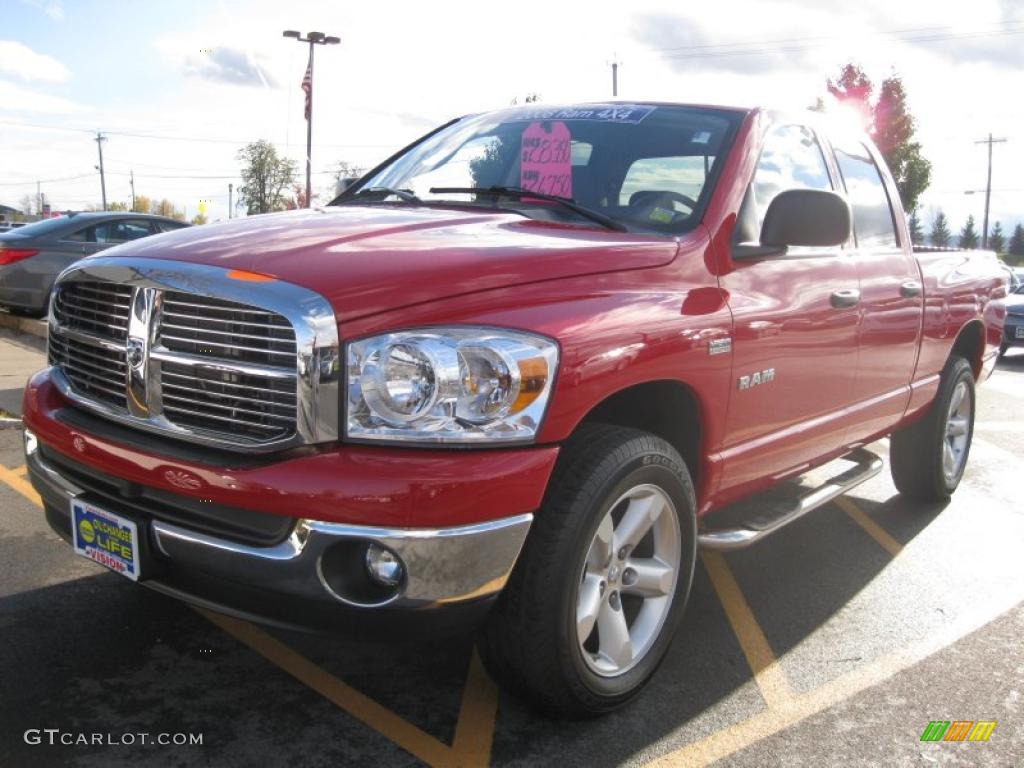 2008 Ram 1500 Big Horn Edition Quad Cab 4x4 - Flame Red / Medium Slate Gray photo #1